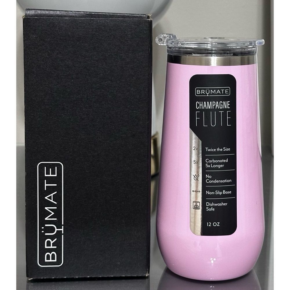 BruMate 12oz Champagne Flute, BLUSH PINK‎
